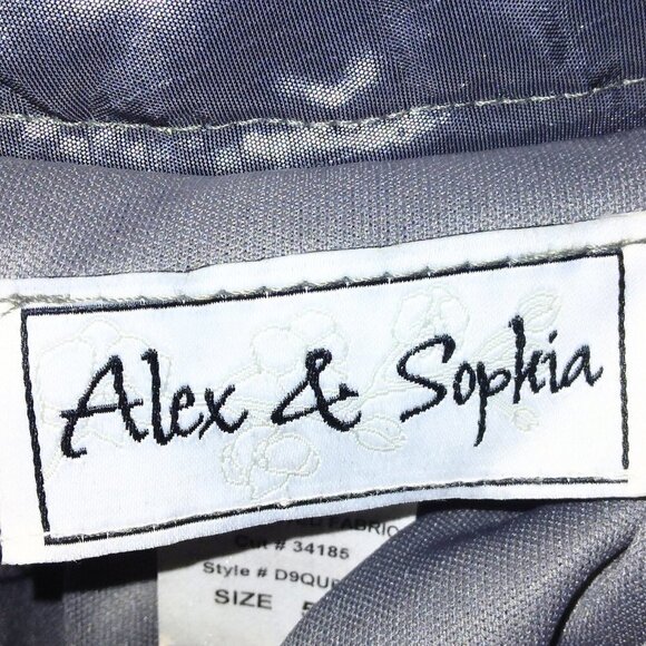 ALEX & SOPHIA FORMAL BLACK HALTER TOP & LONG GRAY GOLDMETAL SKIRT 2-PIECE SET - Picture 6 of 8